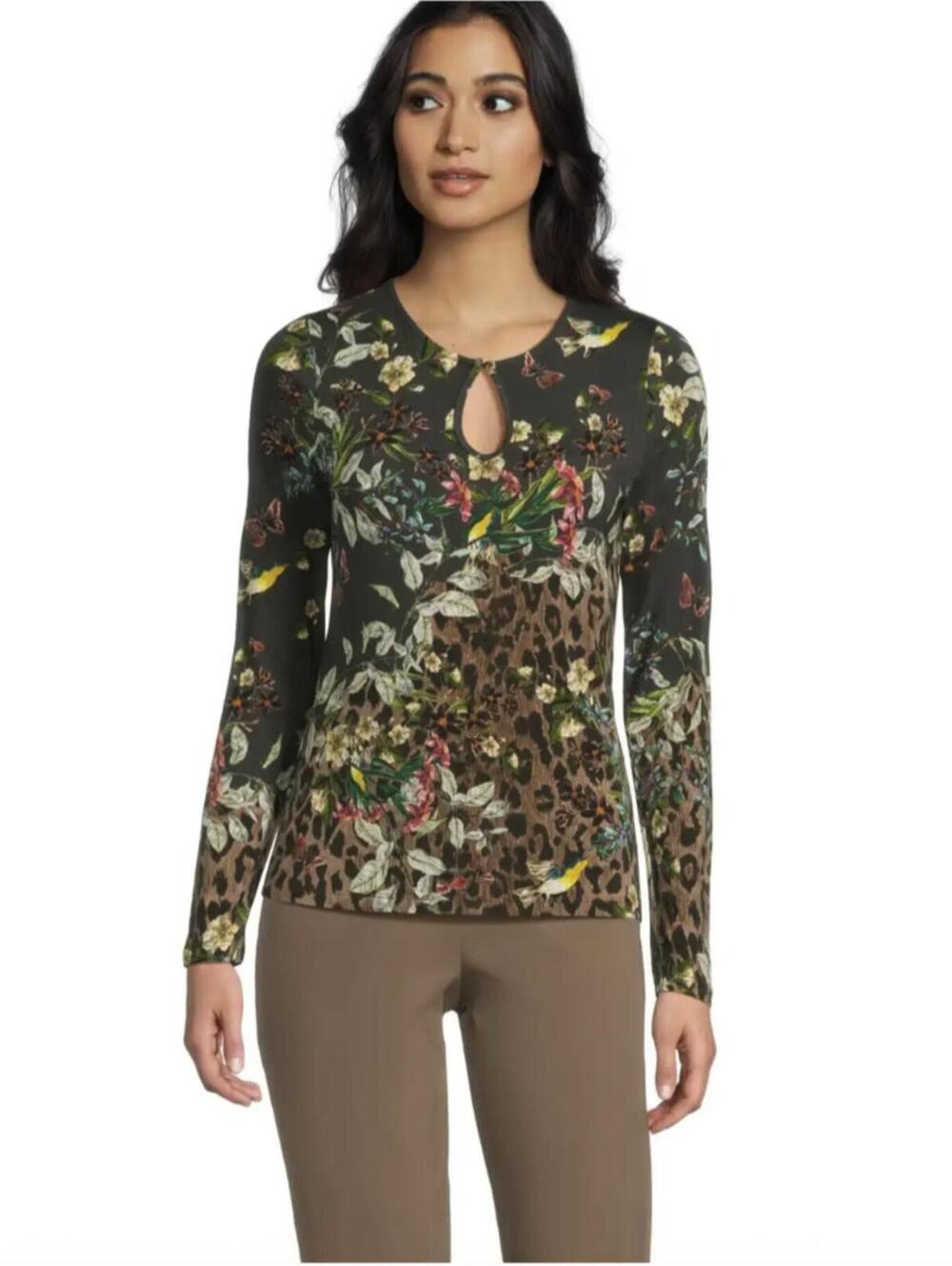 Johnny Was Green The Janie Favorite Keyhole Top - Size - XL